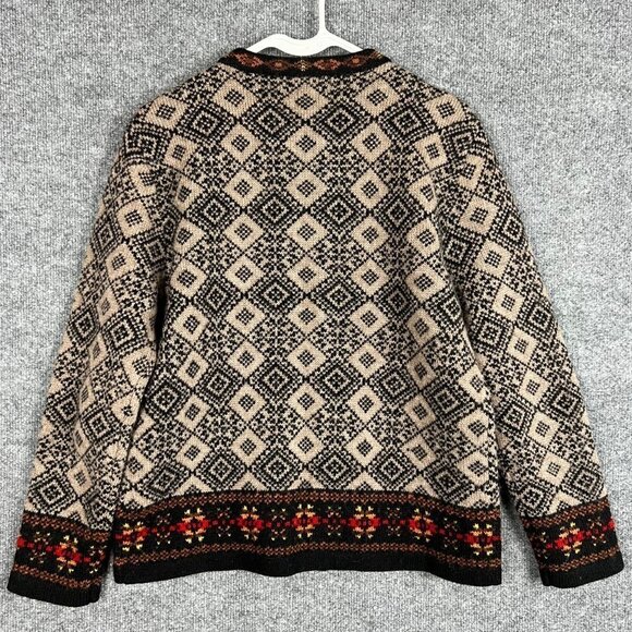 CAMBRIDGE Dry Goods 100% Wool Clasp Cardigan Sweater Size Small Nordic - Picture 2 of 6